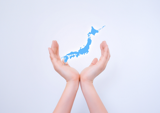 手の平と日本列島